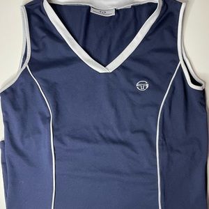Sergio Tacchini Tennis Shirt: Blue and white